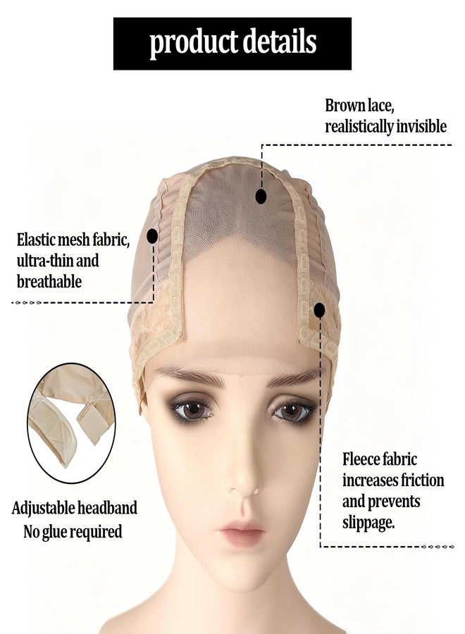 Bolsdoic Lace Wig Cap for Women,Non-Slip Wig Cap with Velvet Grip Band, 4x5 Transparent Lace Front Glueless Wig Gripper for Keeping Wigs，Adjustable Elastic Headband（Nude） - Image 4